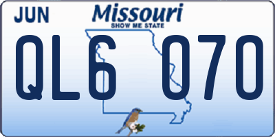 MO license plate QL6O7O