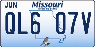 MO license plate QL6O7V