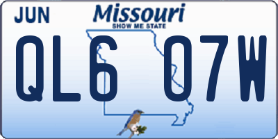 MO license plate QL6O7W