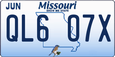 MO license plate QL6O7X