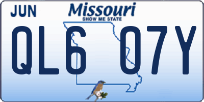MO license plate QL6O7Y