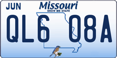 MO license plate QL6O8A