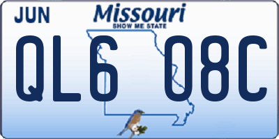 MO license plate QL6O8C