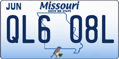MO license plate QL6O8L
