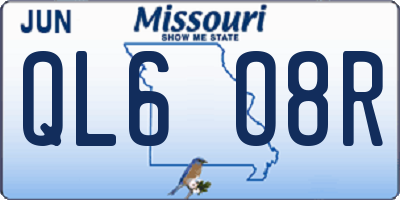 MO license plate QL6O8R