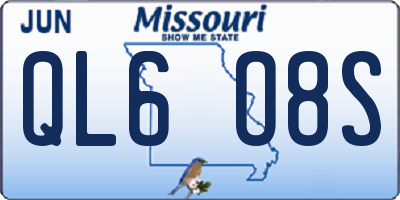 MO license plate QL6O8S
