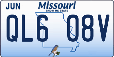 MO license plate QL6O8V