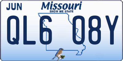 MO license plate QL6O8Y
