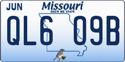 MO license plate QL6O9B