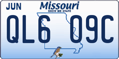 MO license plate QL6O9C