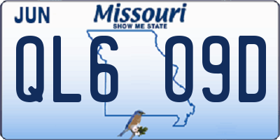 MO license plate QL6O9D