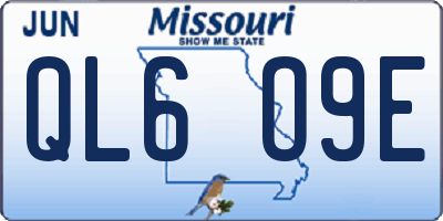 MO license plate QL6O9E
