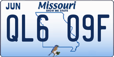 MO license plate QL6O9F