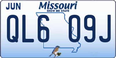 MO license plate QL6O9J
