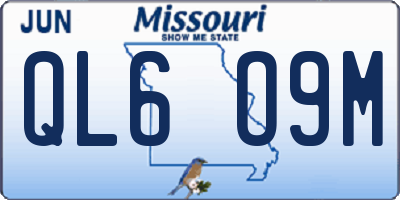 MO license plate QL6O9M