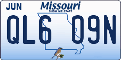 MO license plate QL6O9N