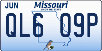 MO license plate QL6O9P