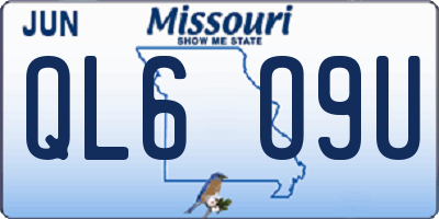 MO license plate QL6O9U