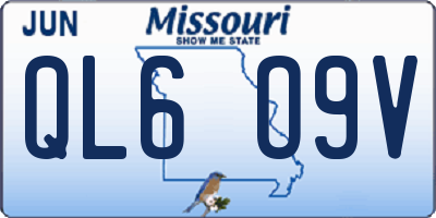 MO license plate QL6O9V