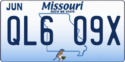 MO license plate QL6O9X