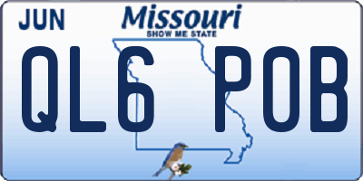 MO license plate QL6P0B