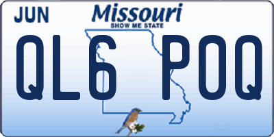 MO license plate QL6P0Q