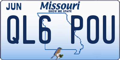MO license plate QL6P0U