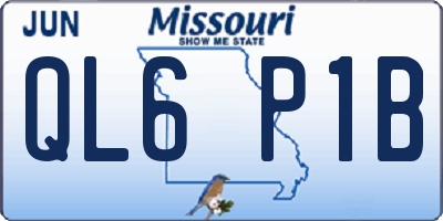 MO license plate QL6P1B