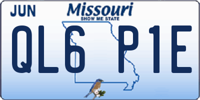 MO license plate QL6P1E