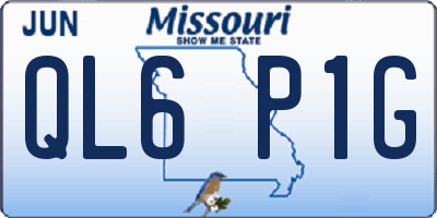 MO license plate QL6P1G