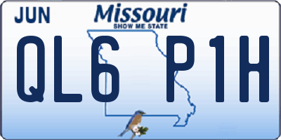 MO license plate QL6P1H