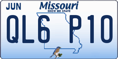 MO license plate QL6P1O