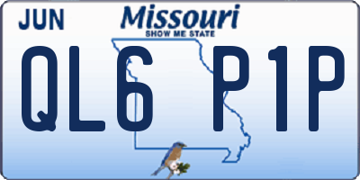 MO license plate QL6P1P