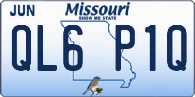MO license plate QL6P1Q