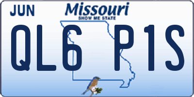 MO license plate QL6P1S