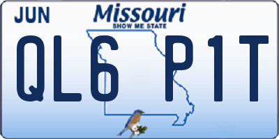 MO license plate QL6P1T