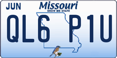 MO license plate QL6P1U
