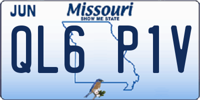 MO license plate QL6P1V