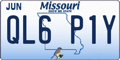 MO license plate QL6P1Y