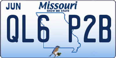 MO license plate QL6P2B