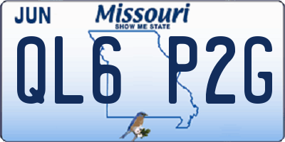 MO license plate QL6P2G