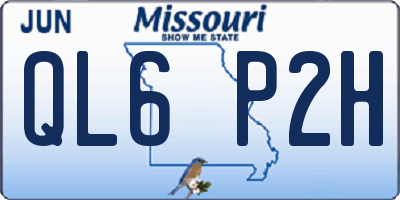 MO license plate QL6P2H