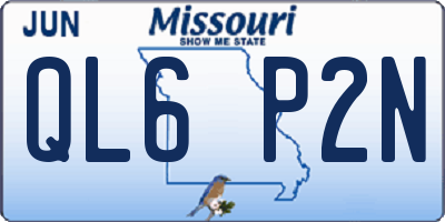 MO license plate QL6P2N