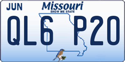 MO license plate QL6P2O