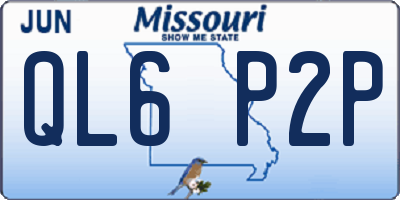 MO license plate QL6P2P