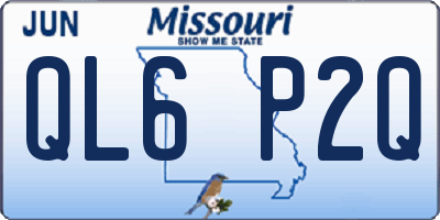 MO license plate QL6P2Q