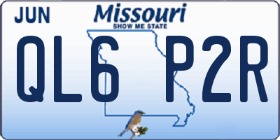 MO license plate QL6P2R