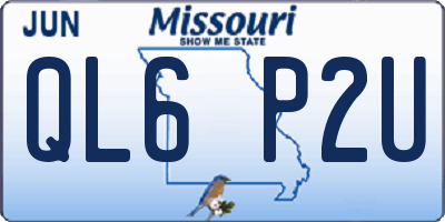 MO license plate QL6P2U