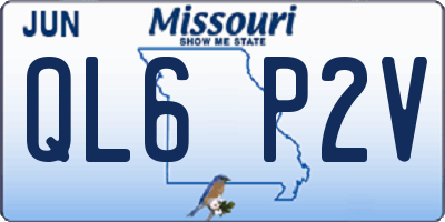 MO license plate QL6P2V