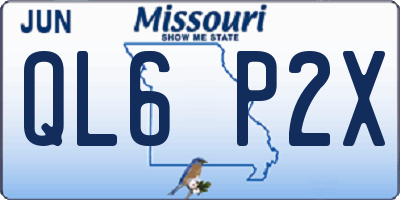 MO license plate QL6P2X